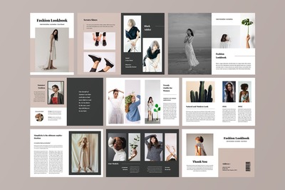 时尚品牌服饰产品手册/产品画册设计模板 Fashion Lookbook Catalogue
